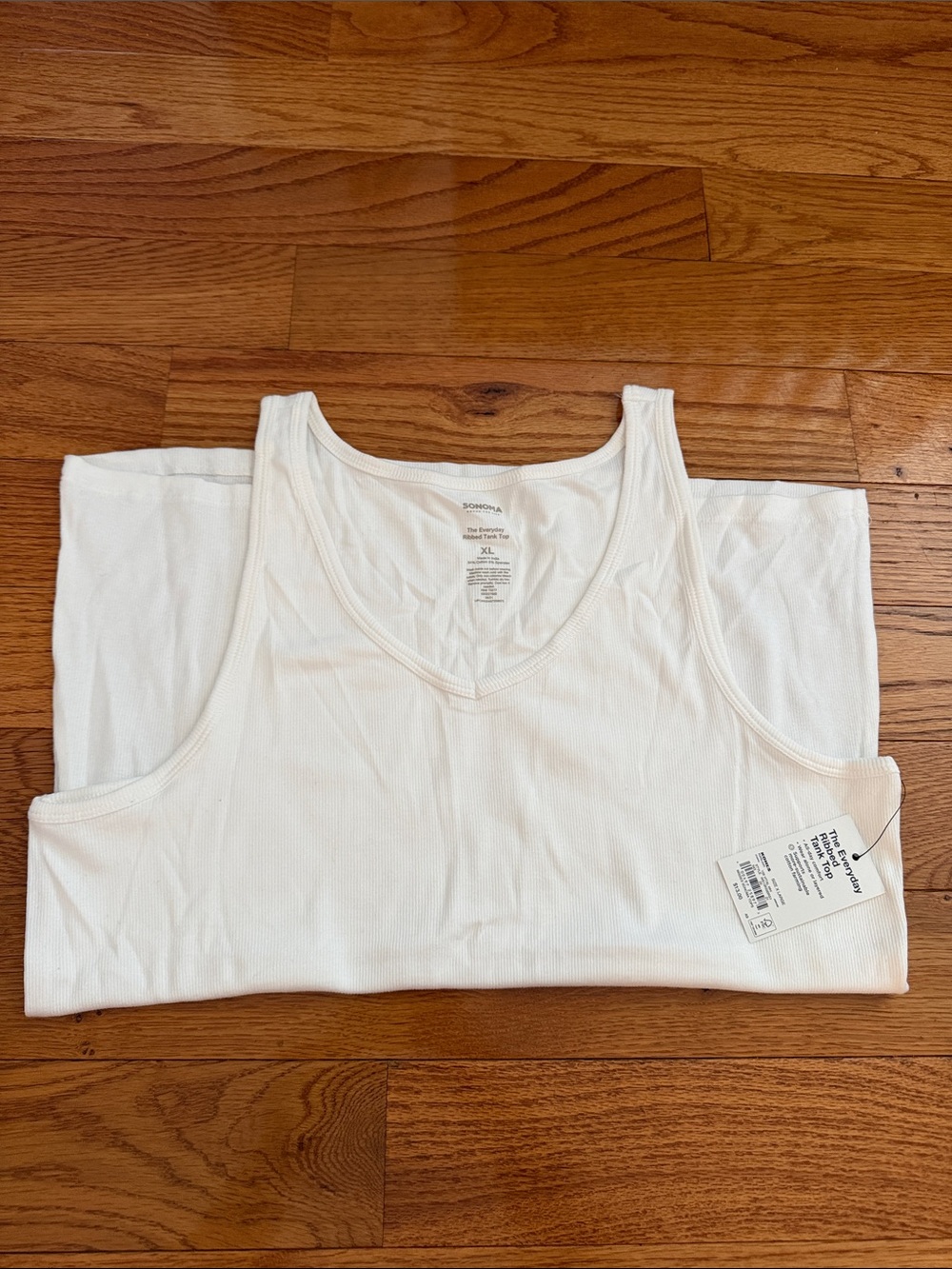 Sonoma White Ribbed Tank Top - NWT